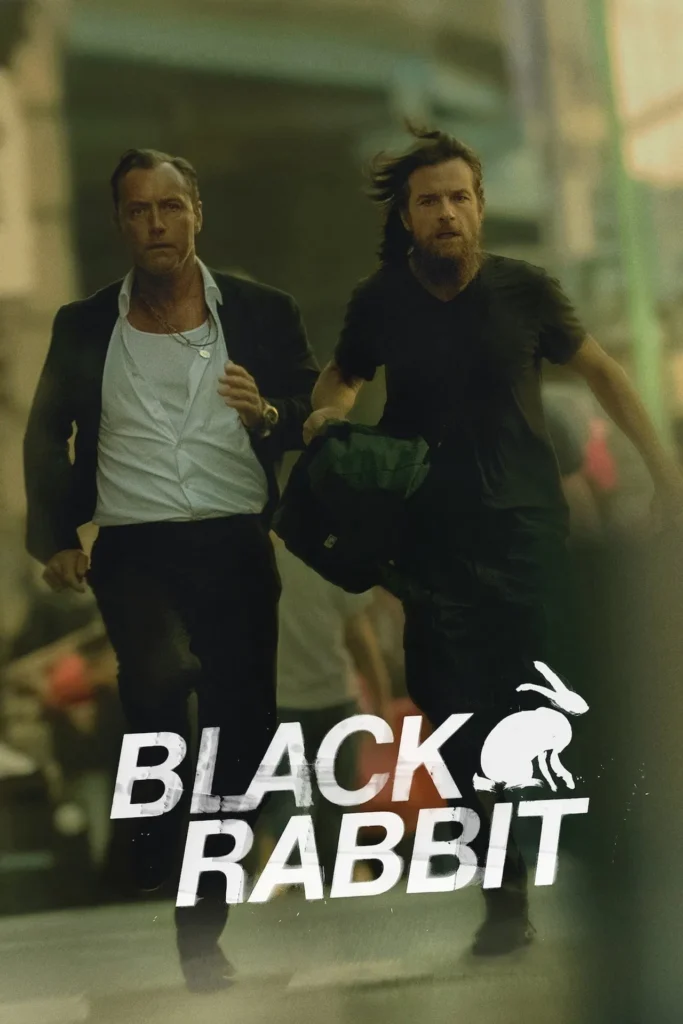 Poster Black Rabbit – siluetă cu iepure negru și fundal întunecat