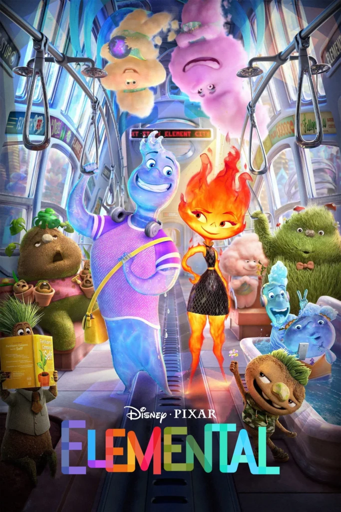 Posterul filmului „Elemental” (2023) – poveste romantică animată Pixar disponibilă pe Disney+