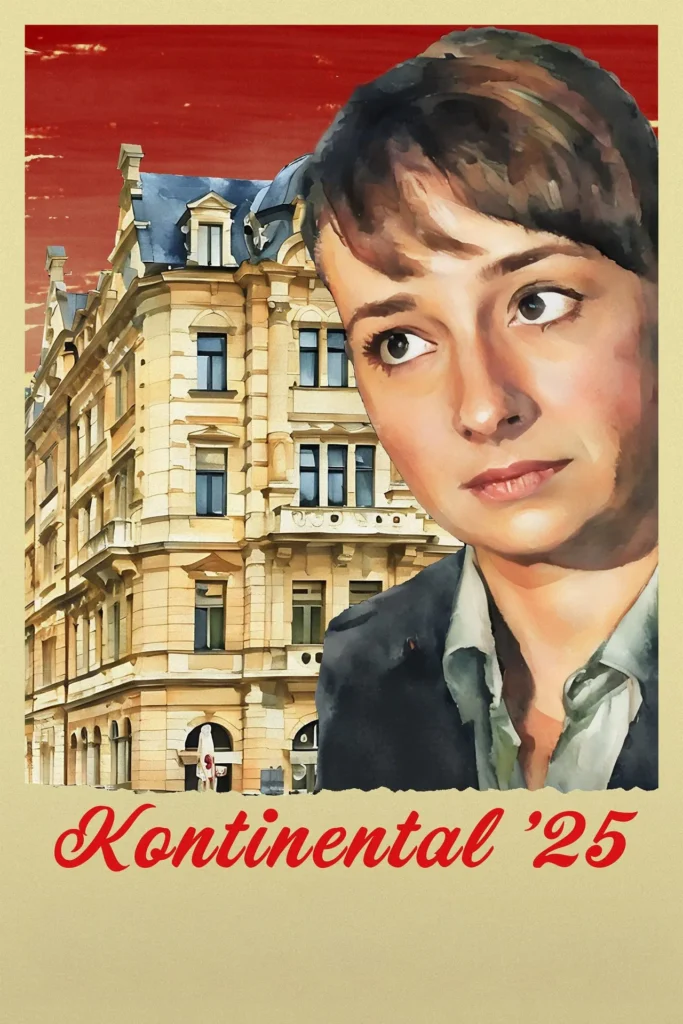 Poster Kontinental ’25 – Eszter Tompa privind în gol într-un coridor gri, simbol al birocrației și crizei morale