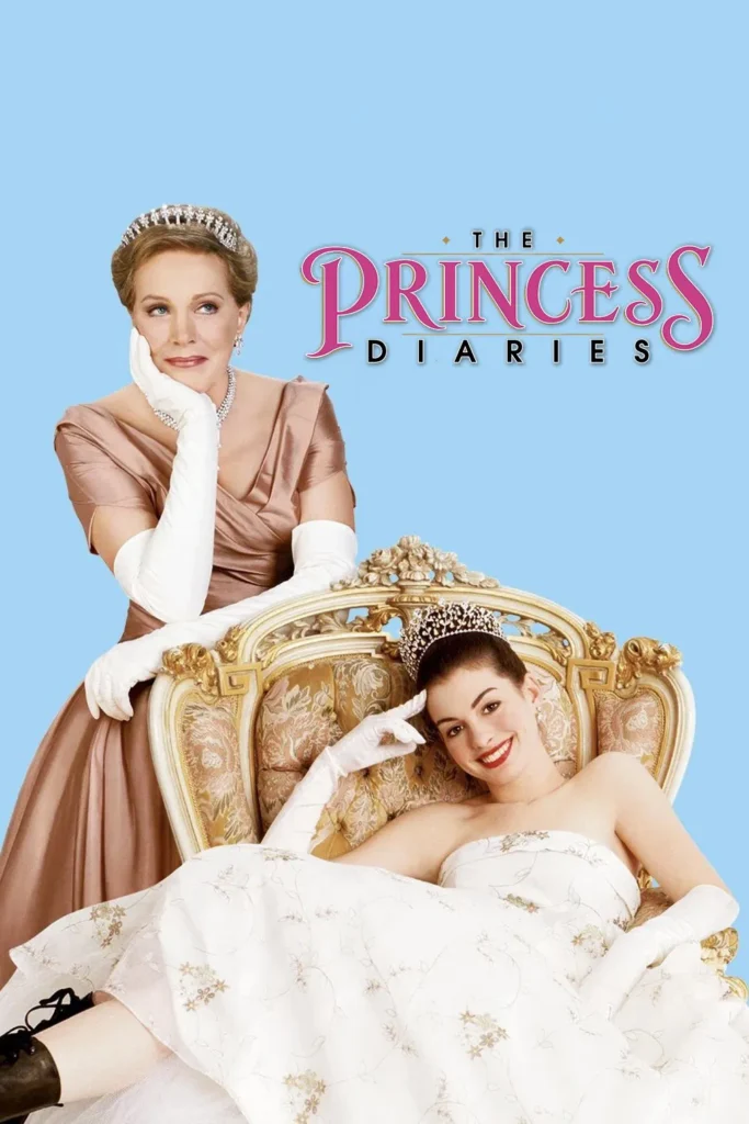Posterul filmelor „The Princess Diaries” și „The Princess Diaries 2” – comedii romantice Disney cu Anne Hathaway.